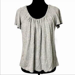 𝅺talbots gray beaded short sleeve top tee size medium